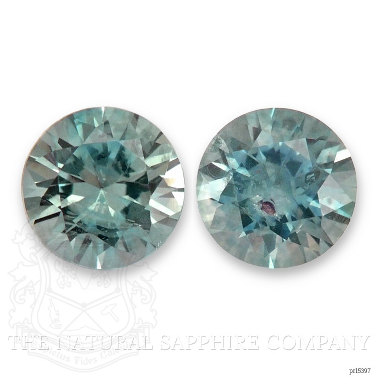 0.39 Ct.Tw. Bluish Green Sapphire Pair from Montana