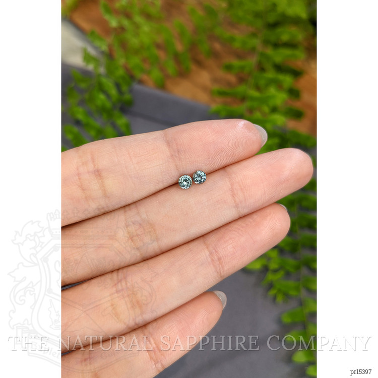 0.39 Ct.Tw. Bluish Green Sapphire Pair from Montana