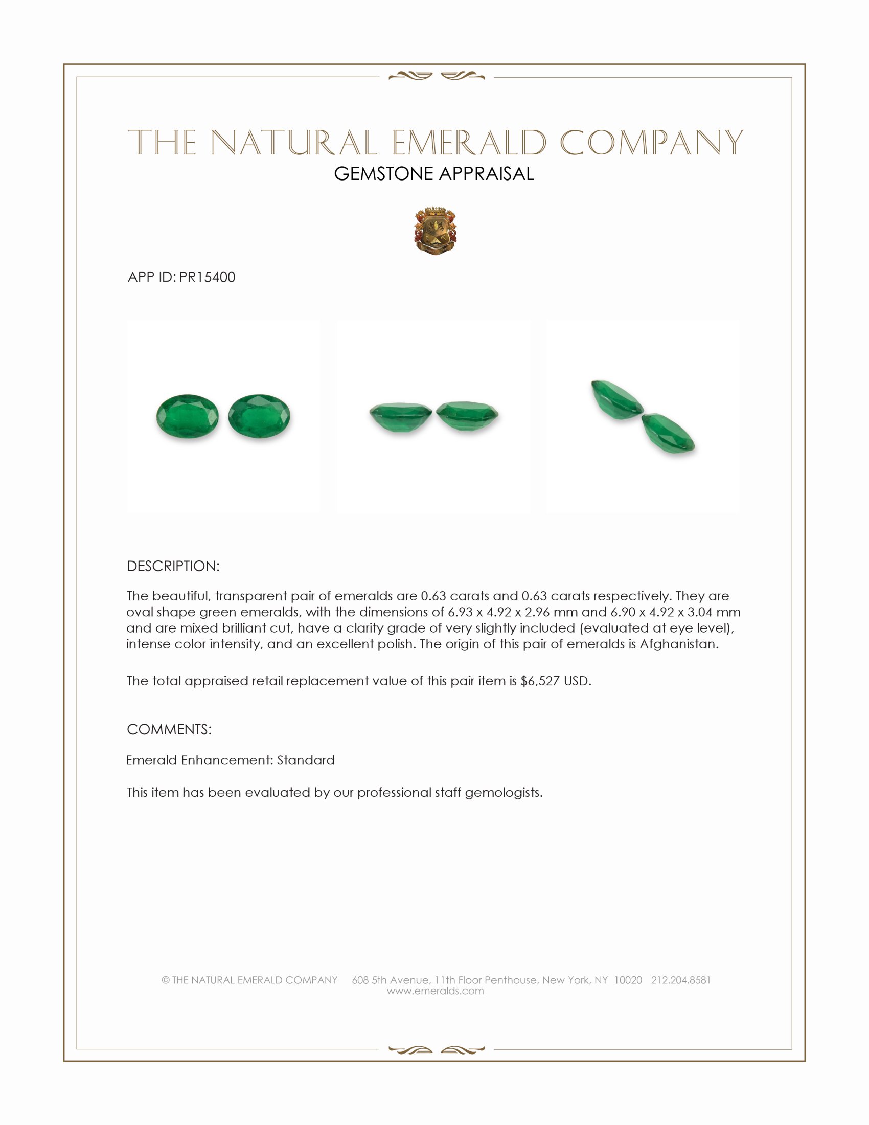 1.26 Ct.Tw. Emerald Pair from Afghanistan