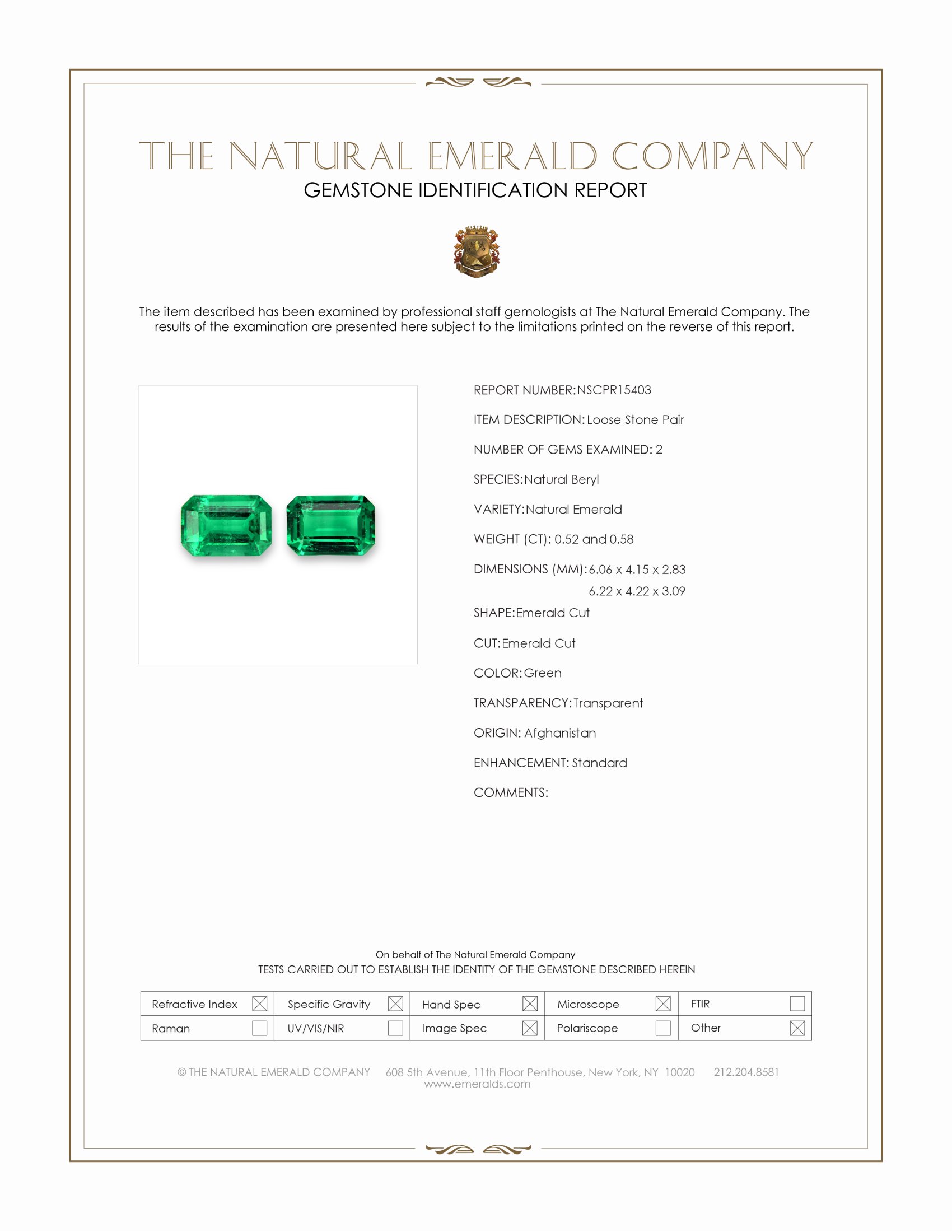 1.10 Ct.Tw. Emerald Pair from Afghanistan