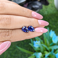 3.59&nbsp;Ct.Tw.Total Carat Weight Blue Sapphire Pair from Tanzania Life Style