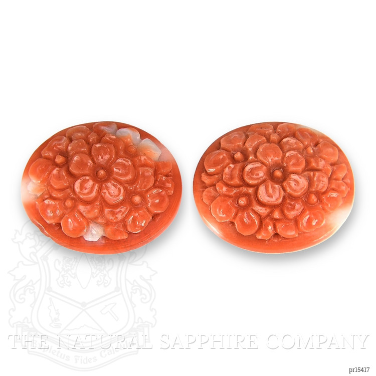 8.27 Ct.Tw. Salmon and White Coral Pair from Japan