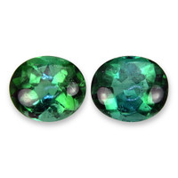 4.70 Ct.Tw.Total Carat Weight Green Cabochon Tourmaline Pair from Brazil Video