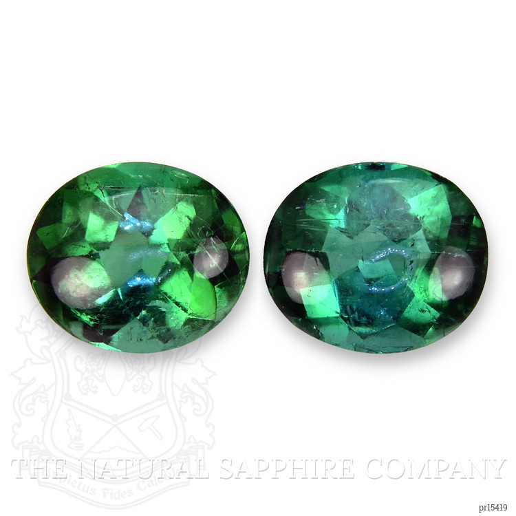 4.70 Ct.Tw. Green Cabochon Tourmaline Pair from Brazil
