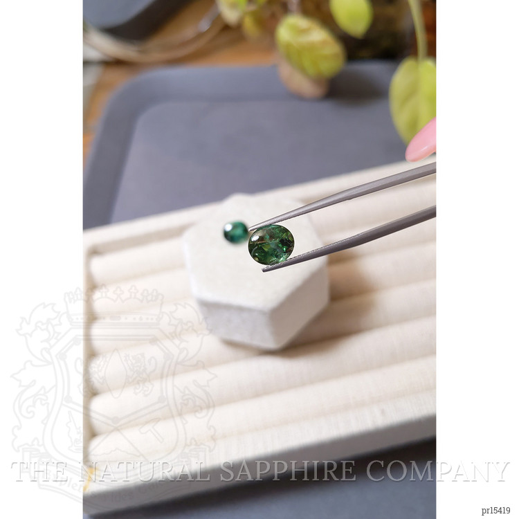 4.70 Ct.Tw. Green Cabochon Tourmaline Pair from Brazil