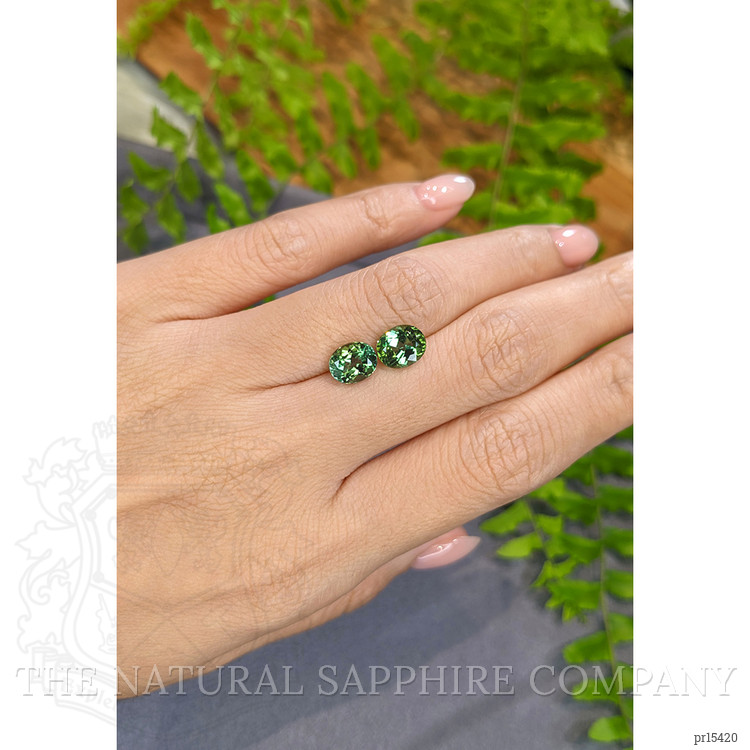 3.25 Ct.Tw. Bluish Green Tourmaline Pair from Brazil