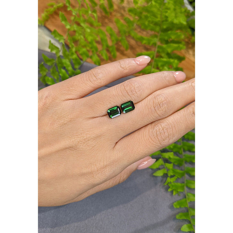 2.92 Ct.Tw. Green Tourmaline Pair from Brazil