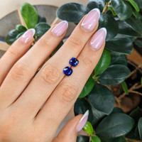3.96&nbsp;Ct.Tw.Total Carat Weight Blue Sapphire Pair from Ceylon (Sri Lanka) Life Style
