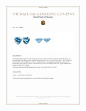 1.11 Ct.Tw.Total Carat Weight Swiss Blue Topaz Pair from Ceylon (Sri Lanka) Appraisal