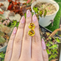 10.18 Ct.Tw.Total Carat Weight Yellow Citrine Pair from Brazil Life Style