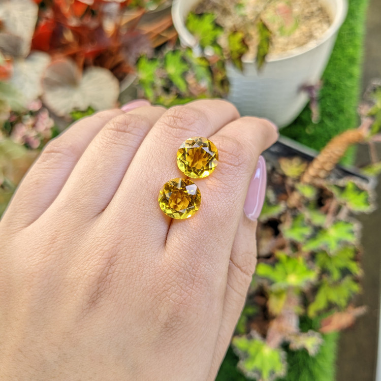 10.18 Ct.Tw. Yellow Citrine Pair from Brazil