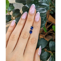 2.01&nbsp;Ct.Tw.Total Carat Weight Blue Sapphire Pair from Ceylon (Sri Lanka) Life Style