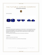 3.21 Ct.Tw.Total Carat Weight Blue Sapphire Pair from Ceylon (Sri Lanka) Appraisal