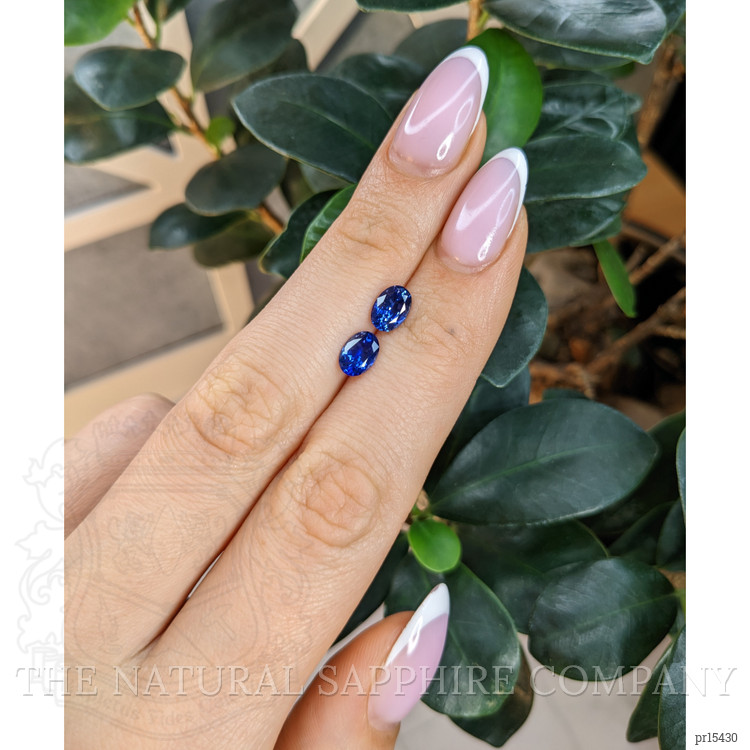 1.95 Ct.Tw. Blue Sapphire Pair from Ceylon (Sri Lanka)