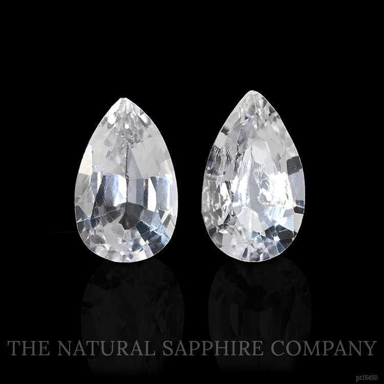 0.55 Ct.Tw. White Sapphire Pair from Ceylon (Sri Lanka)