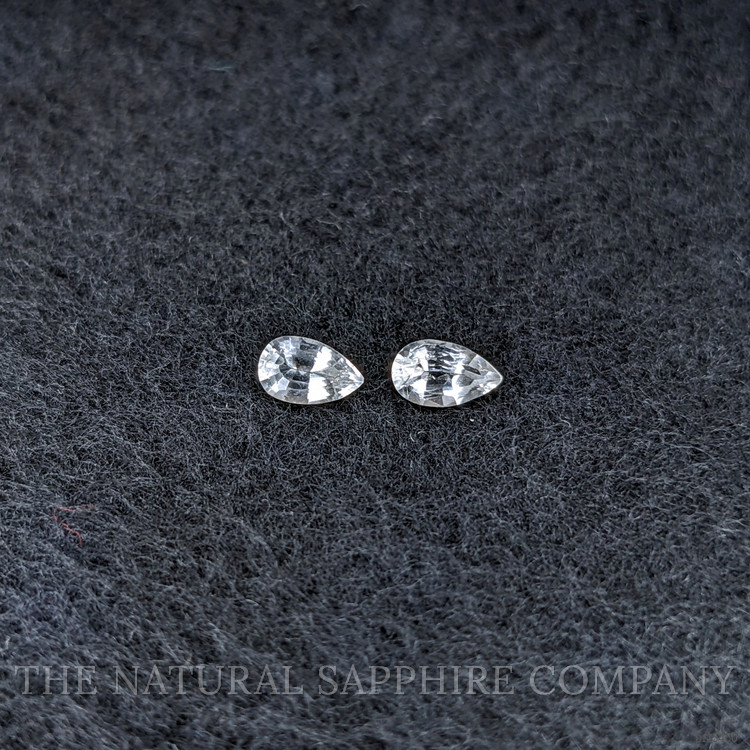 0.55 Ct.Tw. White Sapphire Pair from Ceylon (Sri Lanka)