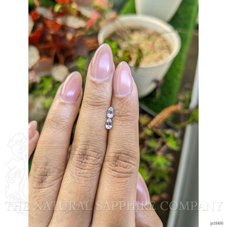 0.55 Ct.Tw. White Sapphire Pair from Ceylon (Sri Lanka)
