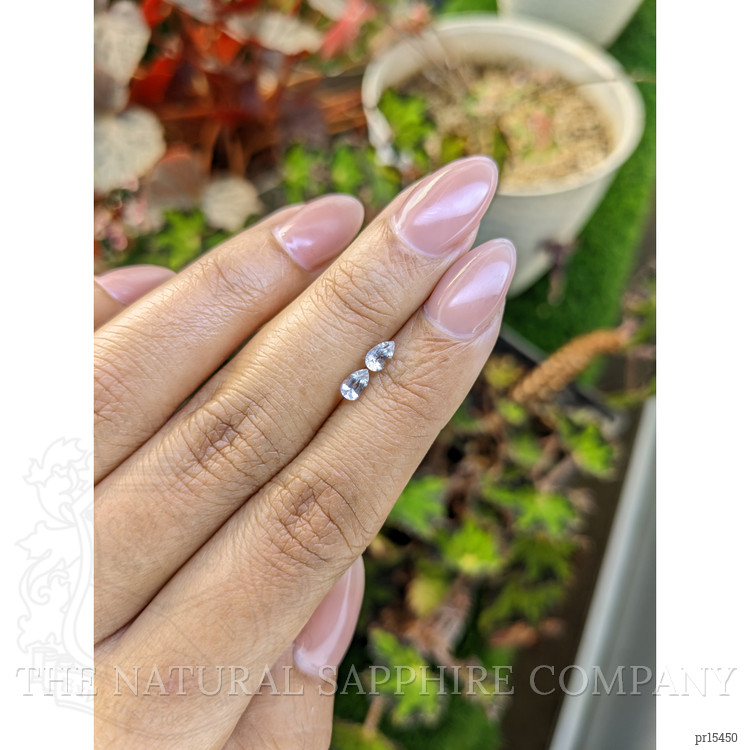 0.55 Ct.Tw. White Sapphire Pair from Ceylon (Sri Lanka)