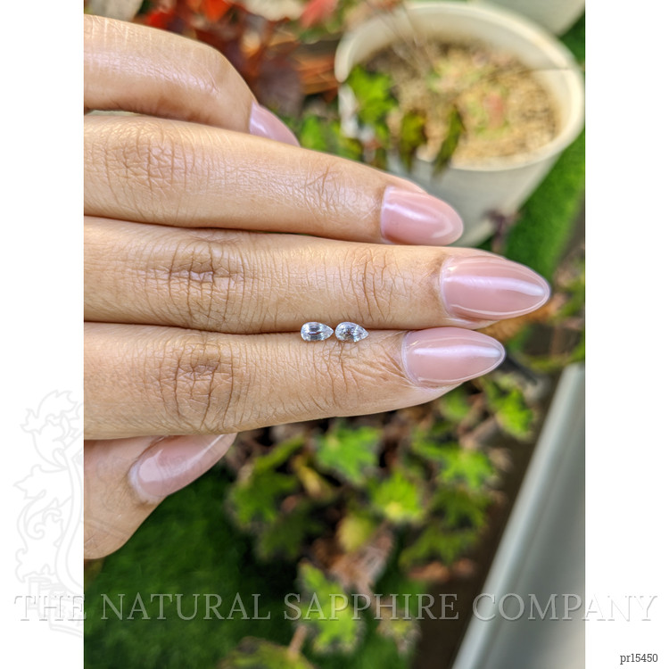 0.55 Ct.Tw. White Sapphire Pair from Ceylon (Sri Lanka)