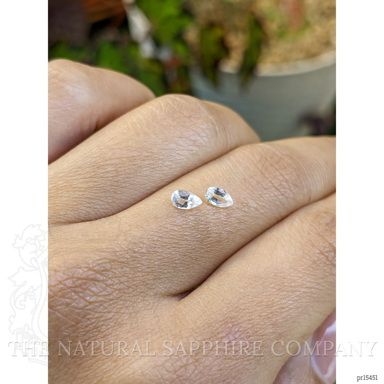 0.54 Ct.Tw. White Sapphire Pair from Ceylon (Sri Lanka)