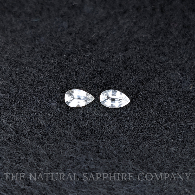 0.54 Ct.Tw. White Sapphire Pair from Ceylon (Sri Lanka)