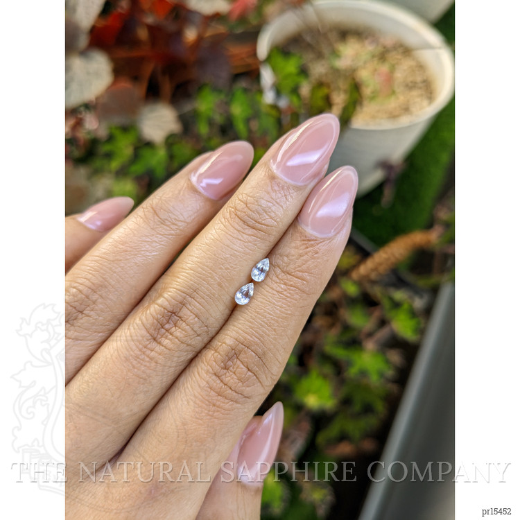 0.56 Ct.Tw. White Sapphire Pair from Ceylon (Sri Lanka)