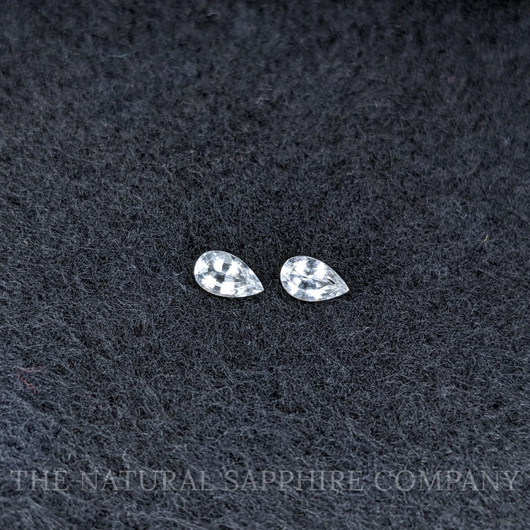 0.56 Ct.Tw. White Sapphire Pair from Ceylon (Sri Lanka)