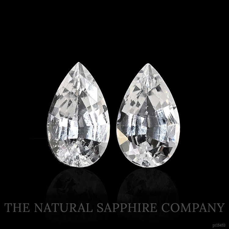 0.60 Ct.Tw. White Sapphire Pair from Ceylon (Sri Lanka)