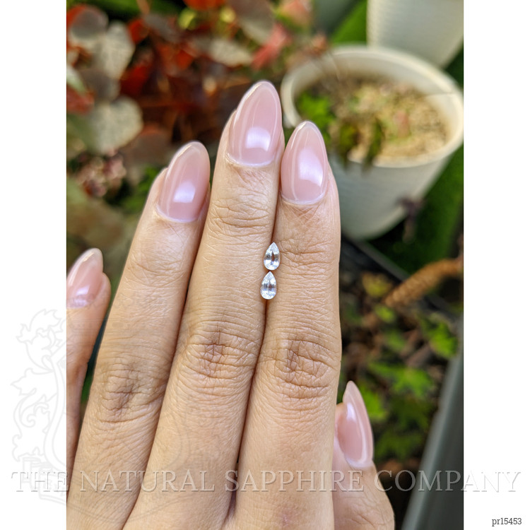 0.60 Ct.Tw. White Sapphire Pair from Ceylon (Sri Lanka)