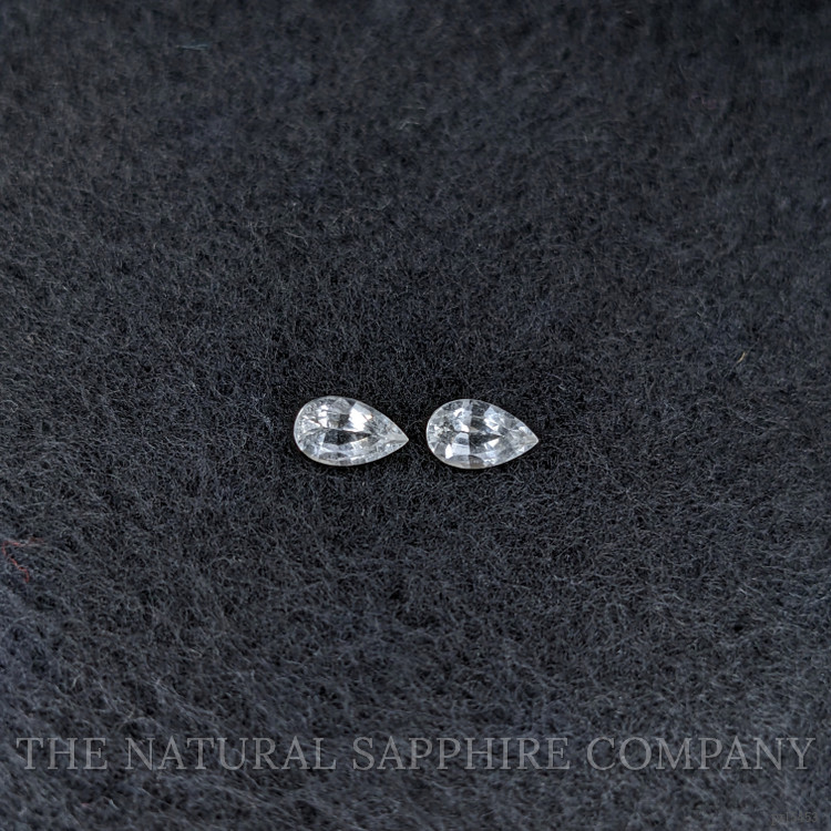 0.60 Ct.Tw. White Sapphire Pair from Ceylon (Sri Lanka)