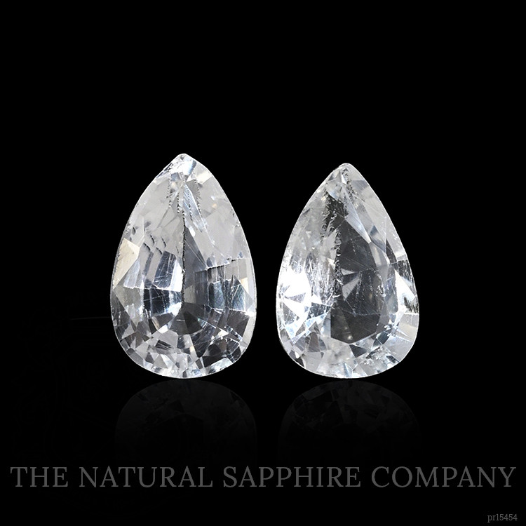 0.54 Ct.Tw. White Sapphire Pair from Ceylon (Sri Lanka)