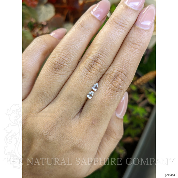 0.54 Ct.Tw. White Sapphire Pair from Ceylon (Sri Lanka)