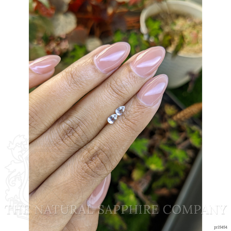 0.54 Ct.Tw. White Sapphire Pair from Ceylon (Sri Lanka)