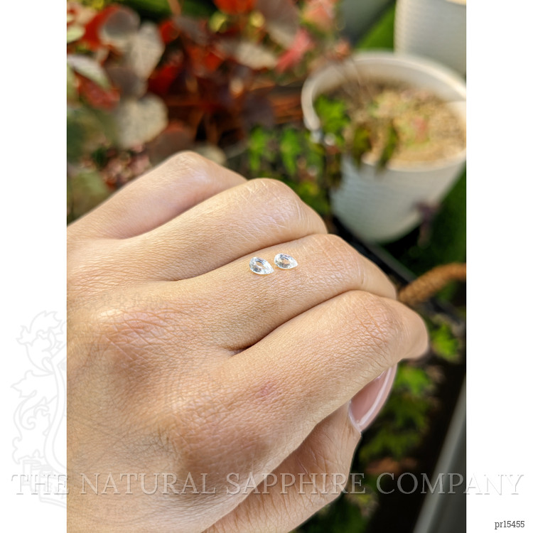 0.52 Ct.Tw. White Sapphire Pair from Ceylon (Sri Lanka)