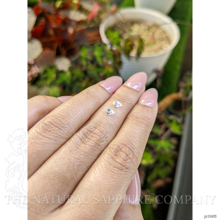0.52 Ct.Tw. White Sapphire Pair from Ceylon (Sri Lanka)