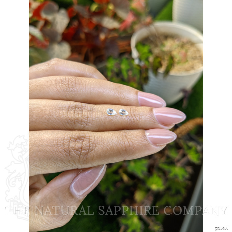 0.52 Ct.Tw. White Sapphire Pair from Ceylon (Sri Lanka)