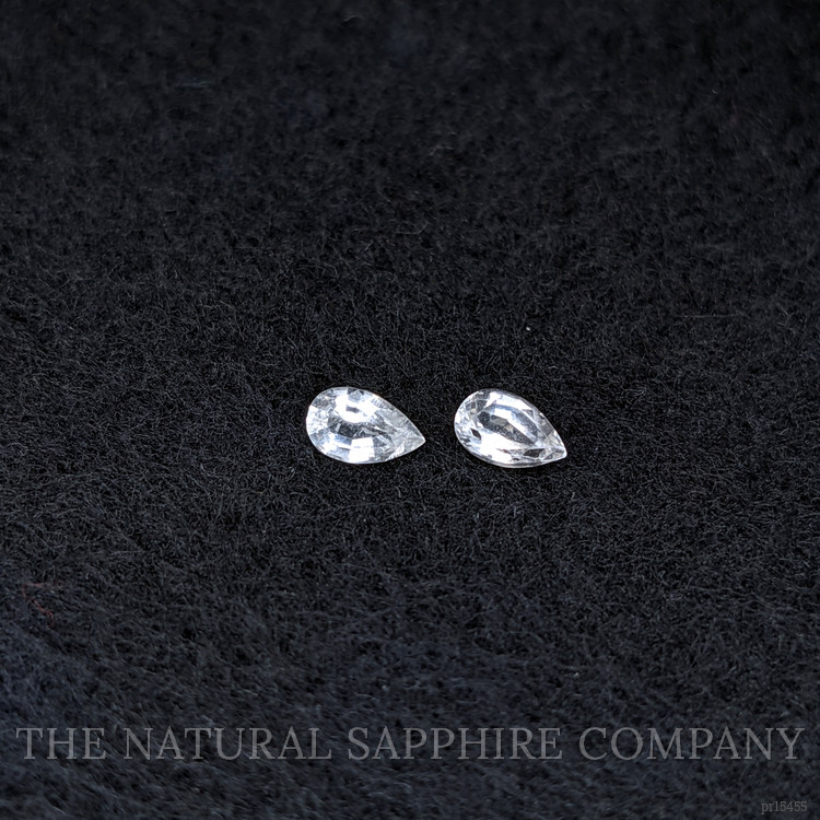 0.52 Ct.Tw. White Sapphire Pair from Ceylon (Sri Lanka)
