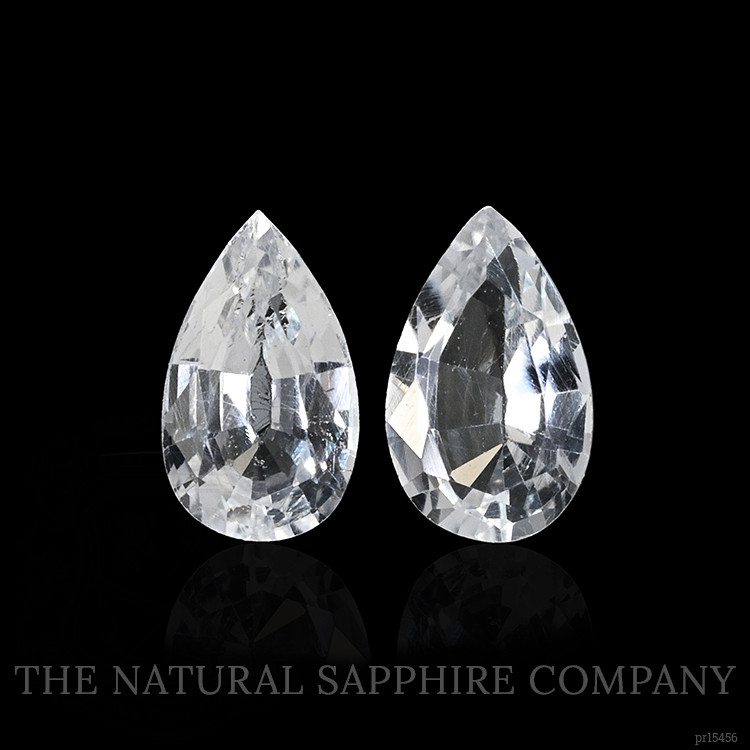 0.53 Ct.Tw. White Sapphire Pair from Ceylon (Sri Lanka)