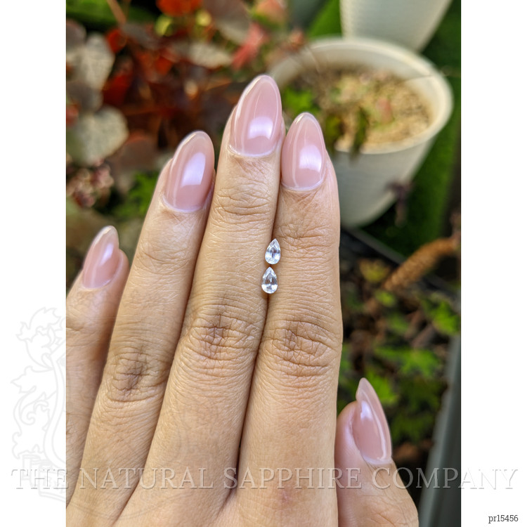 0.53 Ct.Tw. White Sapphire Pair from Ceylon (Sri Lanka)
