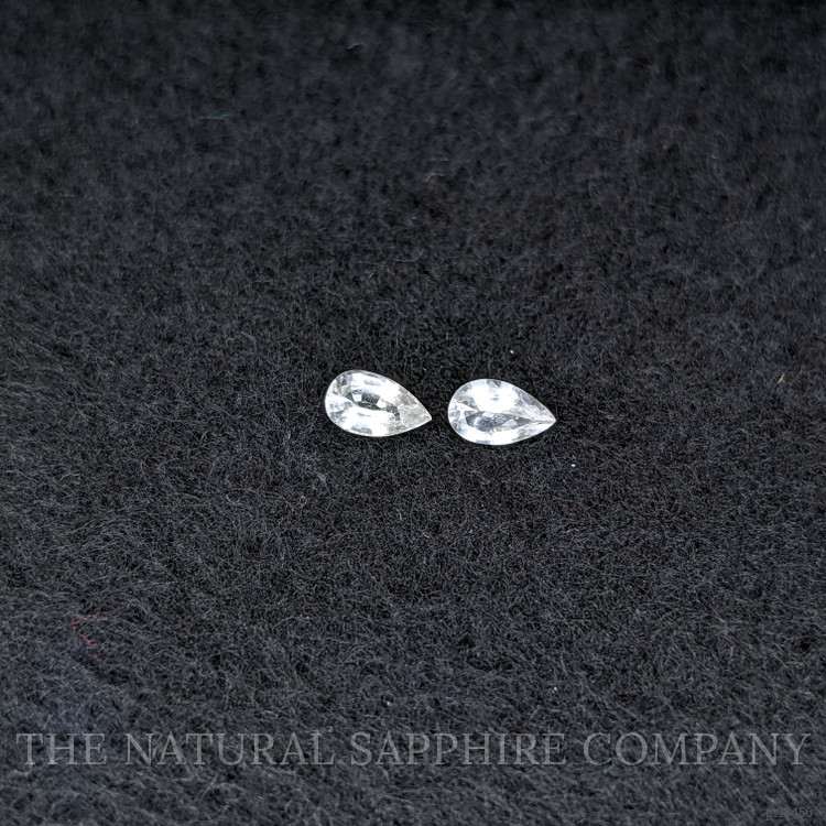 0.53 Ct.Tw. White Sapphire Pair from Ceylon (Sri Lanka)