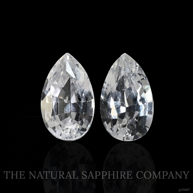 0.57 Ct.Tw. White Sapphire Pair from Ceylon (Sri Lanka)