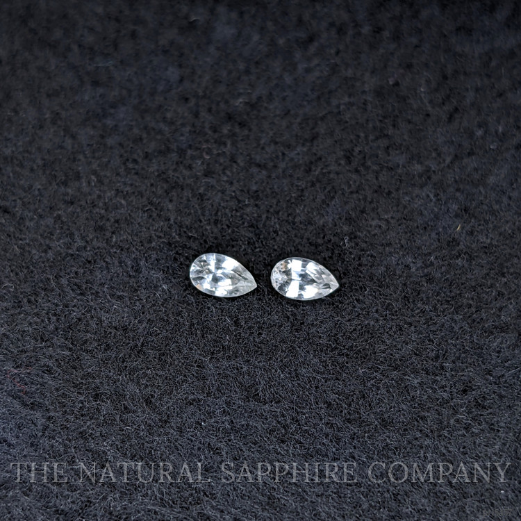 0.57 Ct.Tw. White Sapphire Pair from Ceylon (Sri Lanka)