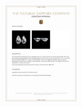 0.53&nbsp;Ct.Tw.Total Carat Weight White Sapphire Pair from Ceylon (Sri Lanka) Appraisal