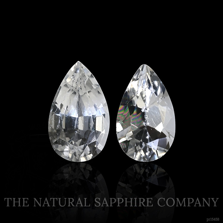 0.53 Ct.Tw. White Sapphire Pair from Ceylon (Sri Lanka)