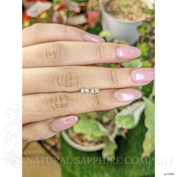 0.53 Ct.Tw. White Sapphire Pair from Ceylon (Sri Lanka)