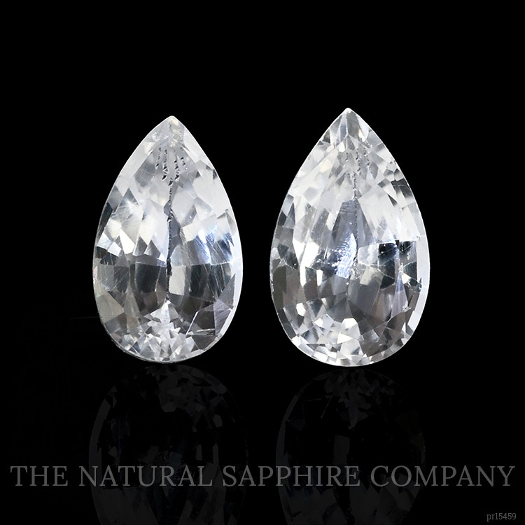 0.53 Ct.Tw. White Sapphire Pair from Ceylon (Sri Lanka)