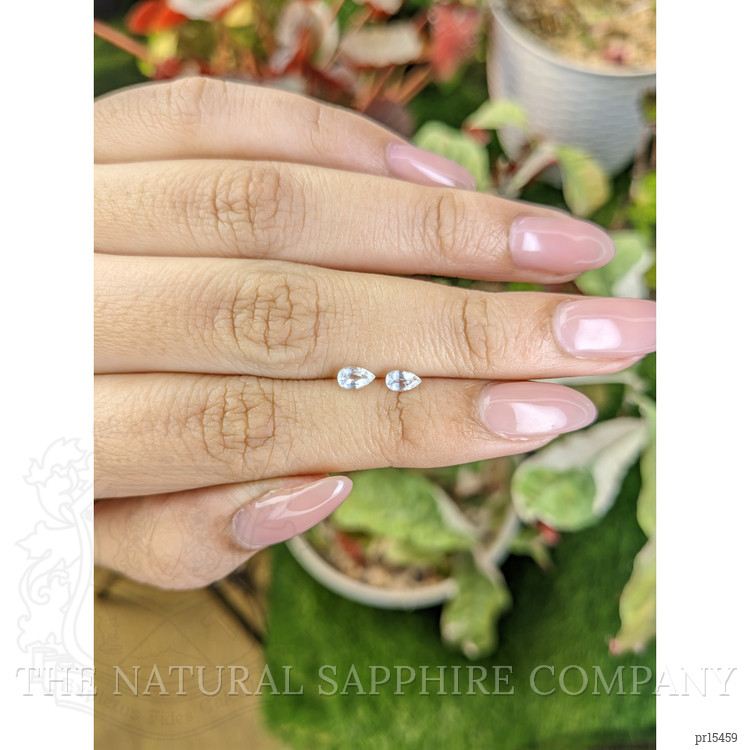 0.53 Ct.Tw. White Sapphire Pair from Ceylon (Sri Lanka)