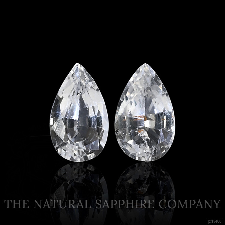 0.53 Ct.Tw. White Sapphire Pair from Ceylon (Sri Lanka)