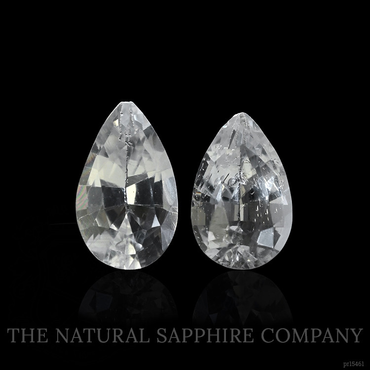 0.51 Ct.Tw. White Sapphire Pair from Ceylon (Sri Lanka)