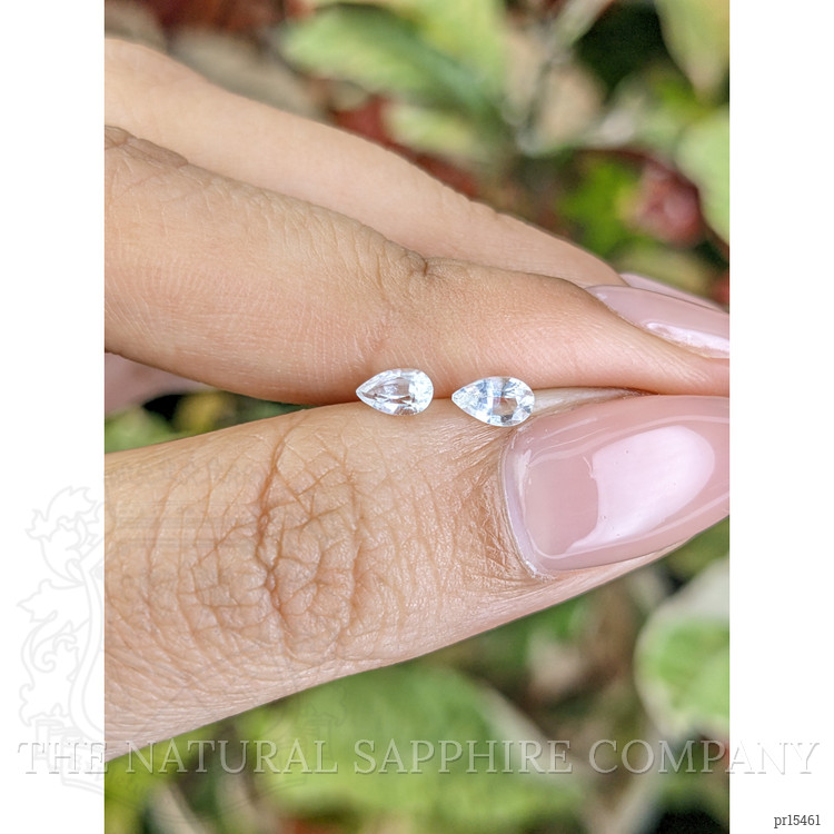 0.51 Ct.Tw. White Sapphire Pair from Ceylon (Sri Lanka)